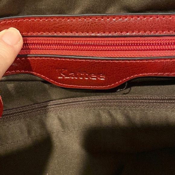 Kattee Burgundy Maroon Leather Satchel Shoulder Tote Bag - Picture 8 of 9